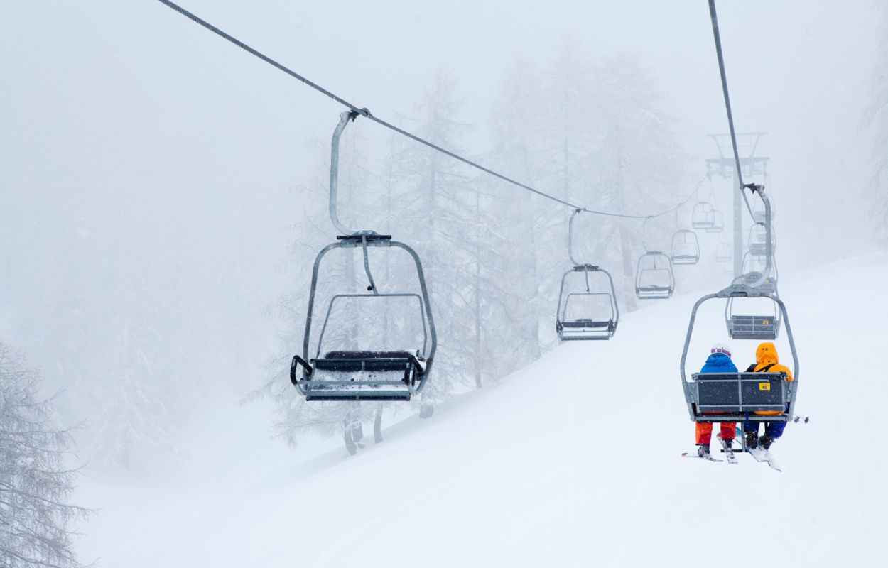 ski lift with snow chamonix